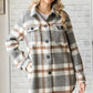 Brushed Plaid Button Down Shirt-Jacket