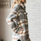 Brushed Plaid Button Down Shirt-Jacket