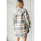 Brushed Plaid Button Down Shirt-Jacket