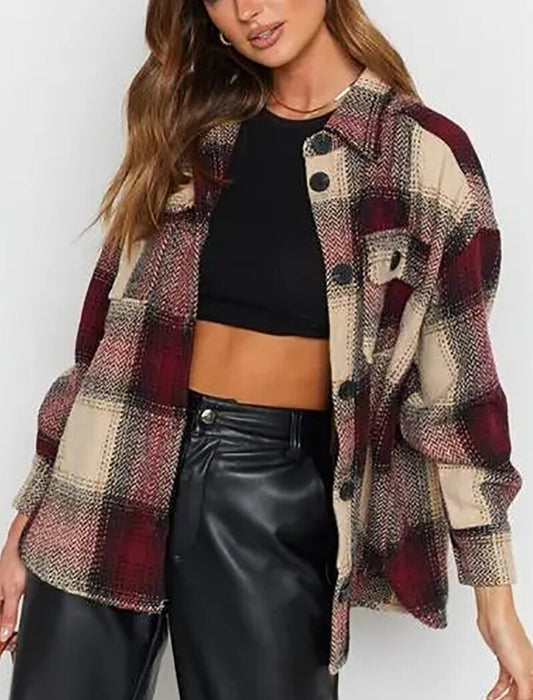 Vintage Plaid Tweed Shacket