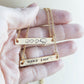 Mama bear necklace, mama and bear cub necklace, hand stamped bar
