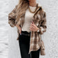 Casual Plaid Print Hooded Shirt