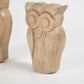 Raw Hand Carved Wooden Owl Figurines (Set of 2)