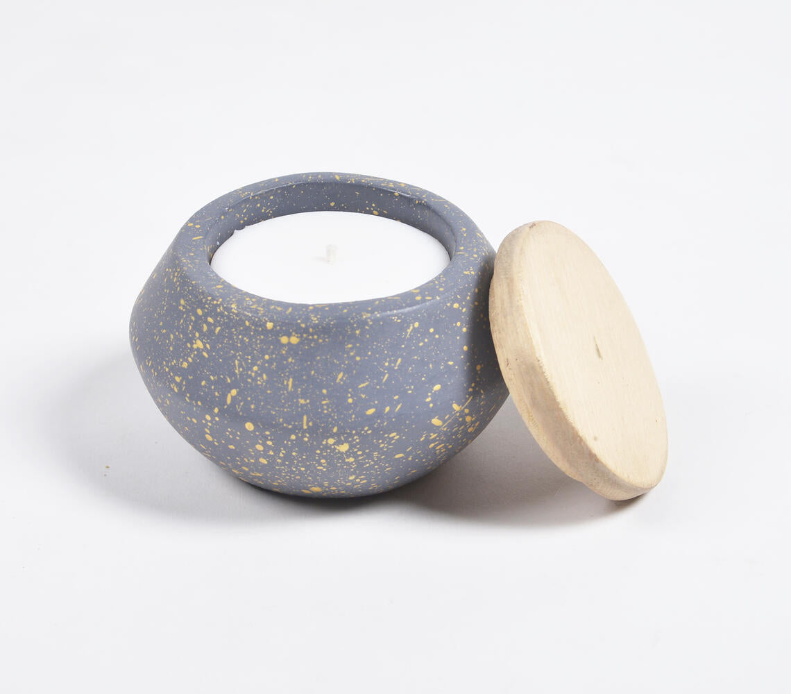English Lavender Wax Poured Noir Concrete Jar Candle