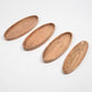 Farmhouse Raw Acacia Wood Oval Tray (Set of 4)