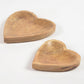 Heart-Shaped Mango Wood Snack Trays (set of 2)