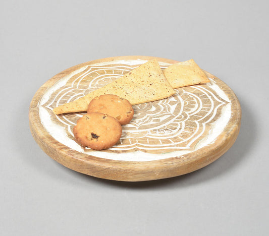 Hand Carved Mango Wood Mandala Trivet
