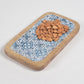 Indigo Meena print Light burnt Wooden Tray