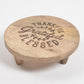Engraved Typographic Round Wooden Trivet