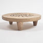Engraved Typographic Round Wooden Trivet