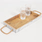 Distressed Wooden Tray with Rope handles