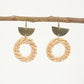 Woven Bamboo & Iron Dangle Earrings
