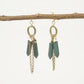 Sage Pencil Stone & Metallic Link Dangle Earrings