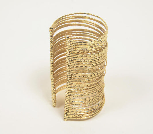Statement Brass Tall Cuff Bracelet