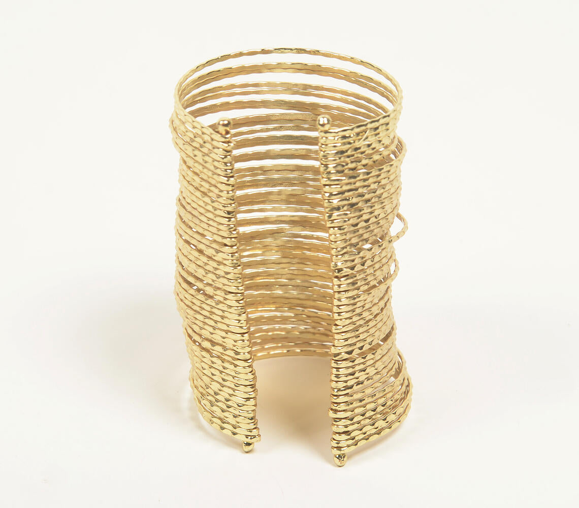 Statement Brass Tall Cuff Bracelet
