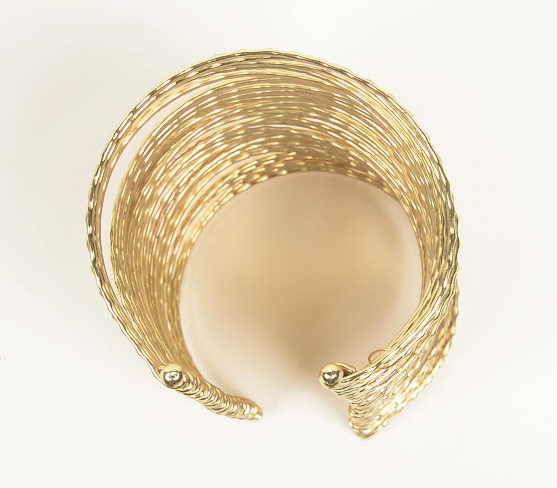 Statement Brass Tall Cuff Bracelet