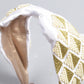 Embroidered Geometric White Hair Band