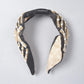 Beads Embroidered Black Hair Band
