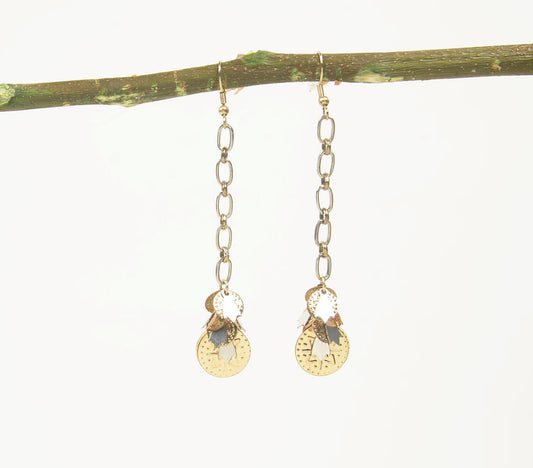 Gold-Toned Iron Charms Dangle Earrings