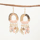 Raffia-Wrapped Gold-Toned Cluster Dangle Earrings
