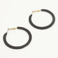 Gold-Toned Iron Black Hoop Earrings