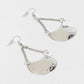 Silver-Toned Hammered Brass Dangle Earrings