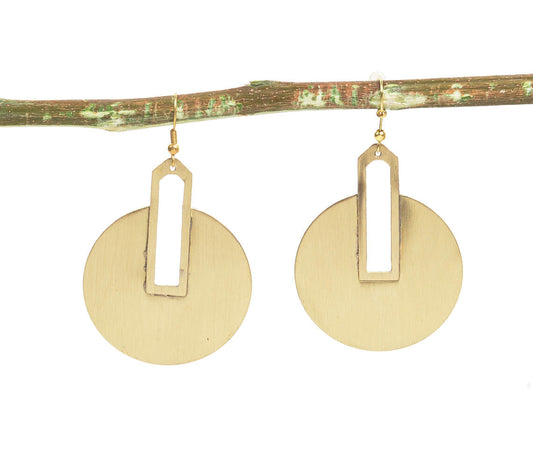 Minimal Brass Cymbal Earrings