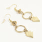 Metallic Arrow & Ring Dangle Earrings