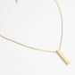 Minimal Golden-Toned Narrow Cuboid Pendant