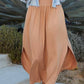 SMOCKING WAIST MAXI SKIRT WITH SIDE POCKET