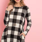 Long Sleeves Plaid Midi