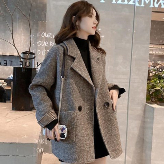 Tweed Wool Commuter Coat