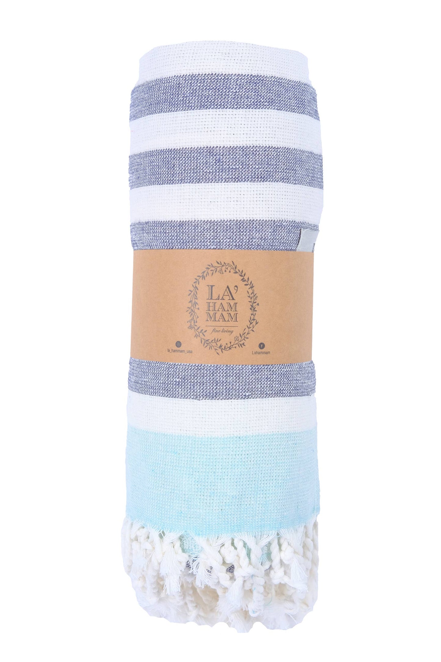 Magnolia Peshtemal Pure Turkish Cotton Beach Towel - Aqua