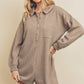 Ribbed Knit Polo Romper