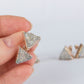 White triangle druzy earrings