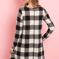 Long Sleeves Plaid Midi