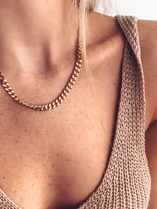 Handmade Chunky Curb Chain Necklace