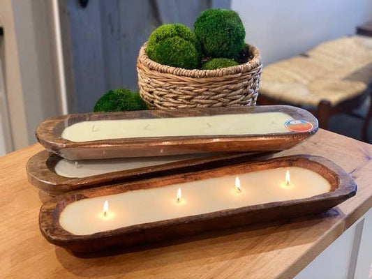 Hand Carved Bread Bowl Scented Hand Poured Candle - 20"