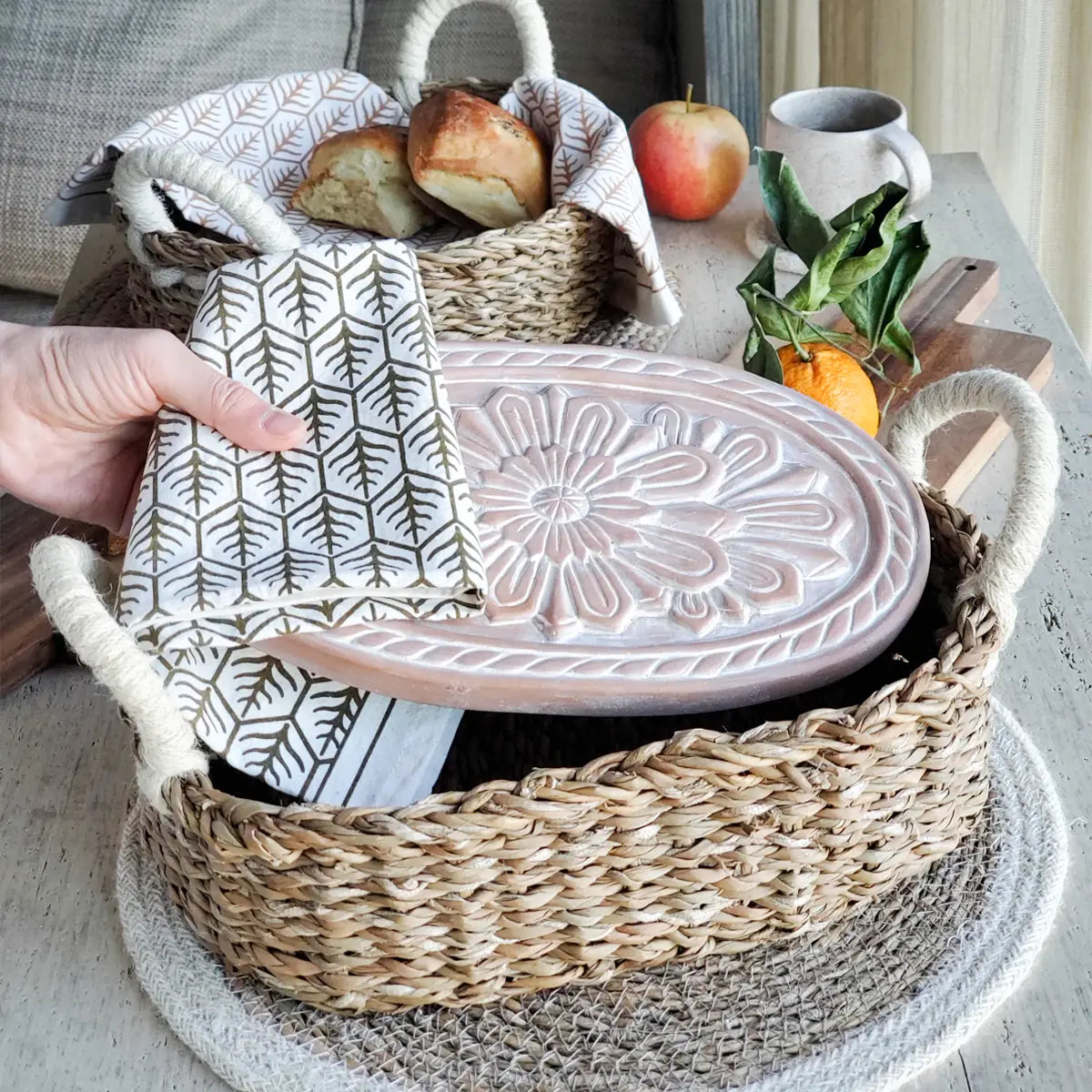 Bread Warmer & Basket - Flower